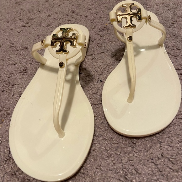 Mini Miller Flat Jelly Thong Ivory Size 8 - Picture 1 of 8